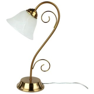 Licht-Erlebnisse Rustikale Tischlampe athen in Messing H:43cm elegant