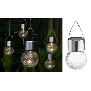 Hi Solarleuchte Edelstahl, Glas 5 Stk. inkl. LED-Lampe weiß