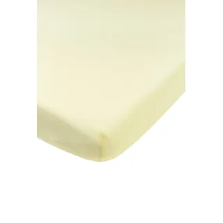 Meyco Baby Uni Spannbettlaken für das Kinderbett (Bettlaken mit weicher Jersey-Qualität, aus 100% Baumwolle, perfekte Passform durch Rundum-Gummizug, atmungsaktiv, Maße: 70 x 140 cm), Soft Yellow