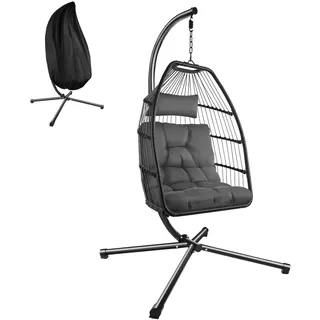 Tectake tectake® Hängesessel Ariane mit Gestell und Kissen 160kg
