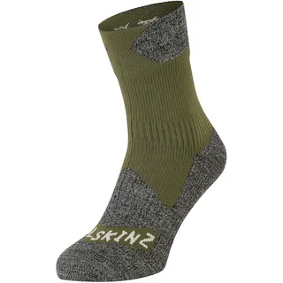 SEALSKINZ Unisex Wasserdichte Allwetter-socken Bircham Waterproof All Weather Ankle Sock, Olive/Grey Marl, L EU