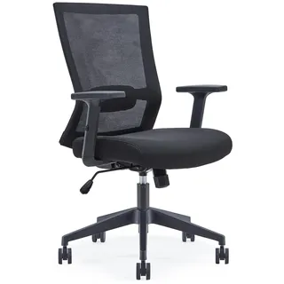 Sunon Bürostuhl Chefsessel Ergonomische Schreibtischstuhl Drehstuhl mit leise Rolle, Atmungsaktives Netzgewebe, Chefsessel mit verstellbare Armlehnen, Sitzhöheeinstellung Schwarz