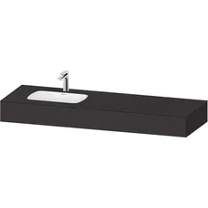 Duravit Qatego Einbauwaschtisch mit Konsole, 1600x550x170mm, Becken links, QA46930, Farbe: graphit supermatt