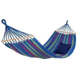 AMAZONAS Hängematte Aruba Juniper wetterfest und UV-beständig 210 x 80cm bis 180kg blaugestreift