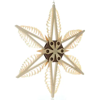 Fensterschmuck Spanstern Mitte mit Holzstern( Beidseitig) BxHxT=33x33x3cm NEU - Naturbelassen