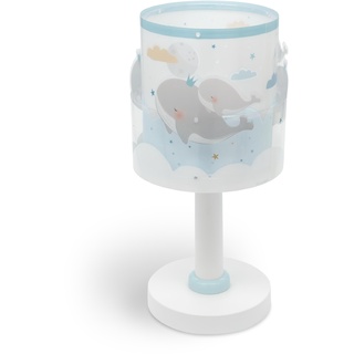 Dalber Kinder Tischlampe Nachttischlampe kinderzimmer Whale Dreams Wale Blau Tiere, 61171T, E14