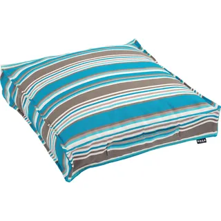 Sitzkissen H.O.C.K. "Yucatan", blau (blau, gestreift), B:50cm H:10cm L:50cm, Kunstfaser, Dekokissen_Sitzkissen_Kissenhüllen, Sitzkissen, mit bunten Streifen