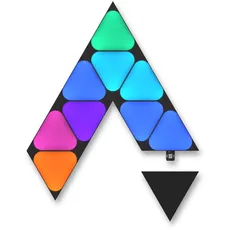 Nanoleaf Shapes Ultra Black Mini Triangle Erweiterungspack, 10 zusätzliche Mini Dreieckigen LED Panels - Smarte Modulare RGBW WLAN 16 Mio. Farben Wandleuchte Innen, Musik Sync, Funktioniert mit Alexa