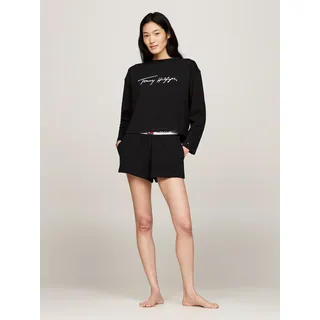 Tommy Hilfiger Underwear Pyjama »LS SHORT PJ SET (EXT.SIZE)«, (Set, 2 tlg., 2tlg), mit Logo-Schriftzüge, schwarz