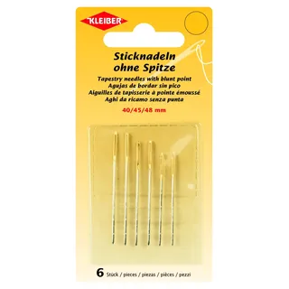 Kleiber Sticknadeln ohne Spitze, Stahl, silber, Längen: 40, 45, 48 mm