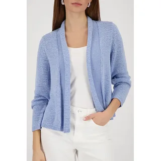 Strickjacke MONARI "Jacke Stricküberwurf Basic", Herren, Gr. 38, light sky, Strick, Obermaterial: 57% Polyacryl, 43% Polyamid, unifarben, regular fit normal, ohne Ausschnitt, eingesetzt Bündchen, Strickjacken Strickjacke, Schalkragen, Regular Fit