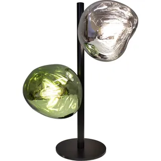 Tischlampe Glas Schwarz Weiß Grün 40 cm E14 dekorativ Tischleuchte 2-flammig