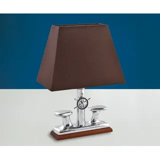 Tischleuchte aus Messing in Chrom Braun Maritim extravagant NAUSICA Tisch Lampe