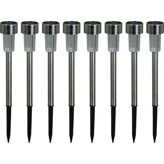 LUXFORM Gartenleuchte »Siena - Solar-Gartenlampe - 8 Stück - Silber« LED-Modul 8 Stk. Für den Außenbereich geeignet (IP44), silberfarben