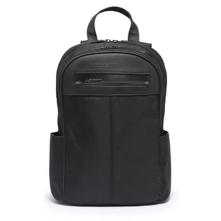 Momo Design Rucksack schwarz Polyurethan mit Reißverschluss Casual Herren Black B UNICA 39x29x12 cm MO-03UJ-BLACK - Schwarz