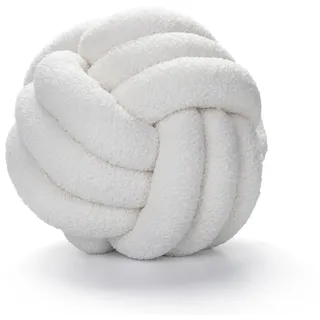 Knotenkissen, Geknotetes Kissen, Knotenkugelkissen, Ø 22 cm Weicher Knotenball Kissen, Geknotete Kugel Wurf, Heimdekoration, Knotted Cushion for Home Decoration, Bedroom, Couch(Beige Weiß)
