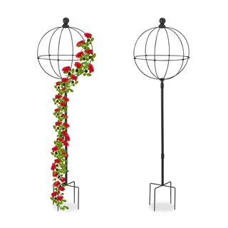 Relaxdays Obelisk Rankhilfe 126 x 35 cm Schwarz