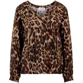 Cartoon Damen Casual-Bluse mit Muster 38, Brown/Camel