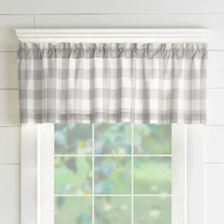 Elrene Home Fashions Farmhouse Living Volant für Fenster, 152,4 x 38,1 cm, Grau/Weiß