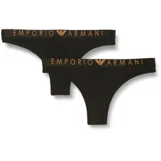 Emporio Armani Damen Emporio Armani Women's 2-pack Iconic Microfiber Brazilian Briefs, Schwarz, S EU