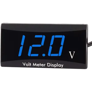 Kinstecks [Verbesserte Version] Motorrad Voltmeter DC 12V Digital Voltmeter Anzeige LED-Anzeige Spannungsmesser für Motorrad Autobatterie Spannungsüberwachung-Blau