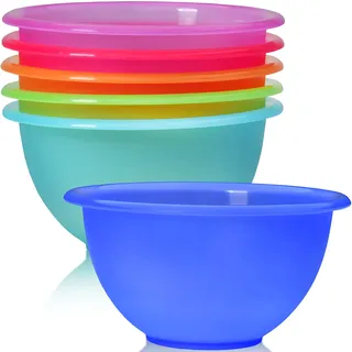 idea-station NEO Plastikschüssel Set - 6 Stück - 16 cm / 650 ml - bunt | BPA-frei + Bruchsicher + Mehrweg - spülmaschinenfeste Schalen aus Plastik - perfekte kleine Schüsseln für Müsli, Salat, Snack