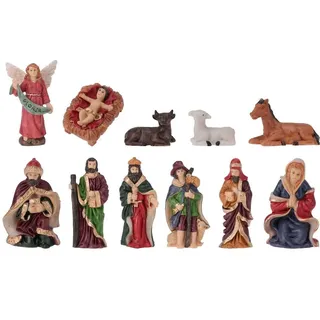zeitzone Wunderschöne Krippenfiguren Set Handbemalt Weihnachten 11 teilig