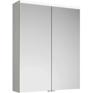 burgbad Eqio Spiegelschrank mit LED-Aufsatzleuchte, 2-türig, 650x800x170mm, SPGS065F2009, Korpus: Weiß Hochglanz