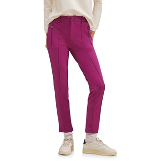 STREET ONE Damen A376957 Hose Slim und High, Magenta pink, 38 W/30 L