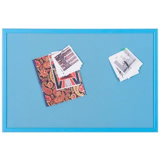 Bi-Office Pinnwand Schulkalender, Korktafel mit MDF Rahmen, 22 mm dicker, Kork Oberfläche in Blau, 60 x 40 cm
