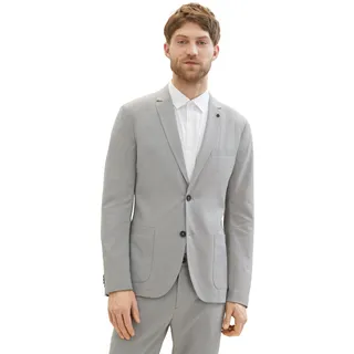 TOM TAILOR Herren Stretch Sakko mit Reverskragen, 35224 - Light Grey White Houndstooth, 46