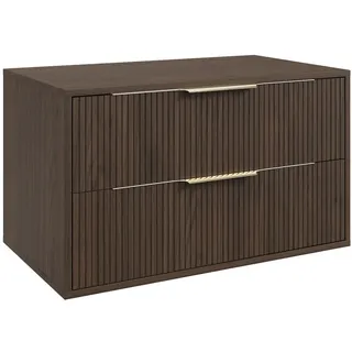 Badplaats Waschbeckenunterschrank Rimini 2 Schubladen 80 x 46 x 46 cm Walnuss Braun