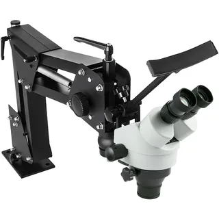 VEVOR Zoom Trinokulares Stereomikroskop WF10X 20mm Binokulares Stereo Säulenständer für Jewelry Tools (3.5X-90X) Mikroskop, Silbe, 1 Count (Pack of 1) Multi-Directional Microscope