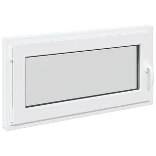 vidaXL Kellerfenster RISOR 100 x 50 cm PVC und Glas Weiß - Weiß
