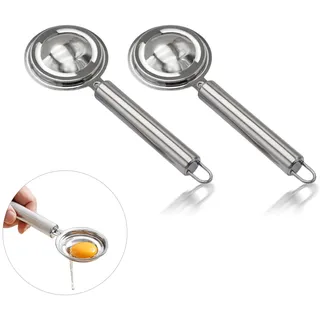 CALLYSONIC Eiertrenner Lustig,2 Stück Eiertrenner, Eiertrenner Edelstahl, Edelstahl Eierschalenöffner,Eierpiekser,Werkzeug zum Trennen des Eigelbs vom Eiweiß,Küche, Frühstück machen, Backformen