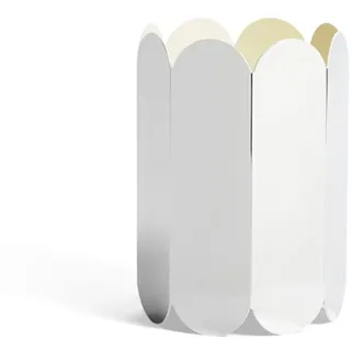 HAY Arcs Vase, Spiegel – Edelstahl, Design von Muller Van Severen, 25 cm hoch, glänzende Oberfläche, 541264