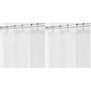 iDesign 3.0 Liner Futter für Duschvorhang, 183,0 cm x 183,0 cm großer Vorhang aus schimmelresistentem PEVA mit zwölf Ösen, durchsichtig (Packung mit 2)