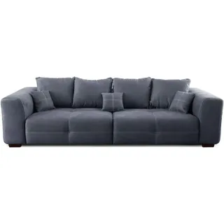 Cavadore Big Sofa Mavericco / XXL Couch im modernen Design / Inklusive Rückenkissen und Zierkissen / 287 x 69 x 108 cm (BxHxT) / Mikrofaser Grau
