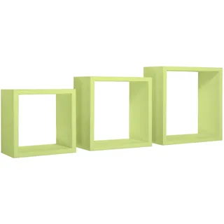 KUBISCHER 3ER SET WANDREGAL FARBE GRÜN MOD. INCUBO