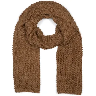 styleBREAKER Strickschal "Langer Strick Schal mit Wellen Strickmuster" 1 Stk., braun