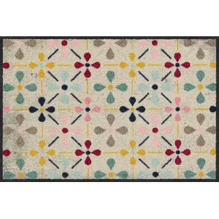 Salonloewe Riki Fußmatte waschbar 050 x 075 cm Fußabtreter Tür-Matte Muster Design Schmutzfangmatte