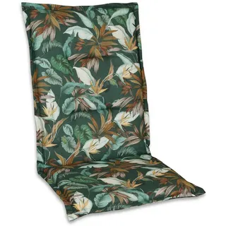 Sesselauflage , Braun, Petrol, Beige, Hellbraun, Minttürkis, Beigebraun , Textil , Floral , Füllung: Schaumstoff, Vlies,Schaumstoff, Vlies , 118x4x48 cm , Made in Germany , hochwertige Qualität , Gartenmöbel, Gartenpolster & Auflagen, Sesselauflagen