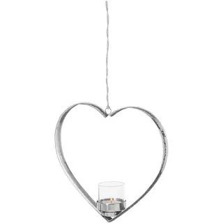 Fink Teelichthalter DOREA Edelstahl/Glas Silber