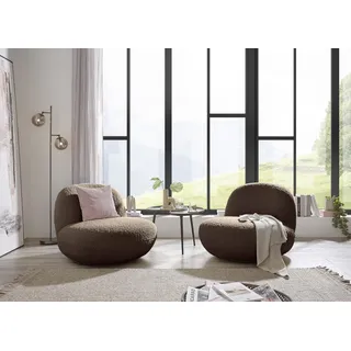 CHRIS Sessel Wohnzimmer, Braun - Moderner Fernsehsessel Relaxsessel drehbar für Ihren Wohnbereich - 85 x 70 x 99 cm (B/H/T)