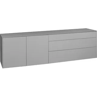 Mäusbacher Imola TOPSELLER Lowboard 217 cm Grau Glas/Kunststoff/Metall/Spanplatte/Holzwerkstoff