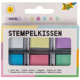 Folia Stempelkissen pastell weiß, hellgelb, flieder, hellblau, rosa, hellgün 6x 2,4 x 2,4 cm,