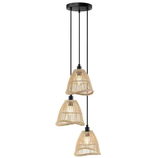 Home Deluxe Hängeleuchte aus Rattan felia | Boho Hängeleuchte, Rattan Pendelleuchte, natürliche Beleuchtung