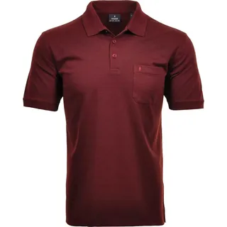 RAGMAN Herren Poloshirt - Oberteil, Softknit-Polo, Baumwollmischung, Brusttasche, Knopfleiste, kurz, einfarbig Rot 7XL - Rot