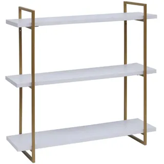 MCW Wandregal 60 x 60 x 18 cm Weiß/Gold