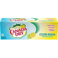 Canada Dry Club Soda Lemon Lime Fridge Pack Cans, 355 mL, 12 Pack